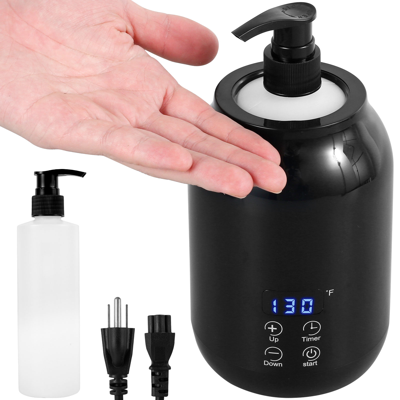 thumbnail video image 2 of FUYGRCJ Massage Oil Warmer Smart Touch Key Electric Lotion Heater with 2 Oil Bottle Dispenser Temperature Adjustable Lotion Bottle Warmer Portable Massage Oil Warmer Bottle Cream Warmer for Home Spa, 2 of 11