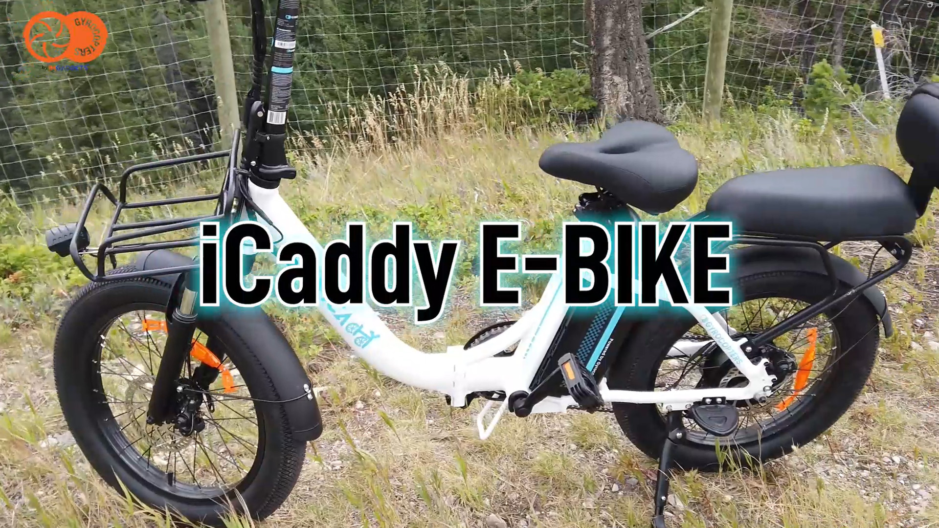 thumbnail video image 2 of Gyrocopters iCaddy Foldable Electric Bike | UL 2849 | 15.6AH Battery | Up to 125 km PAS Range | Speed Up to 40 km/h | Cushioned Seat & Backrest | Front Basket | Foldable E bike | GPS protection, 2 of 10