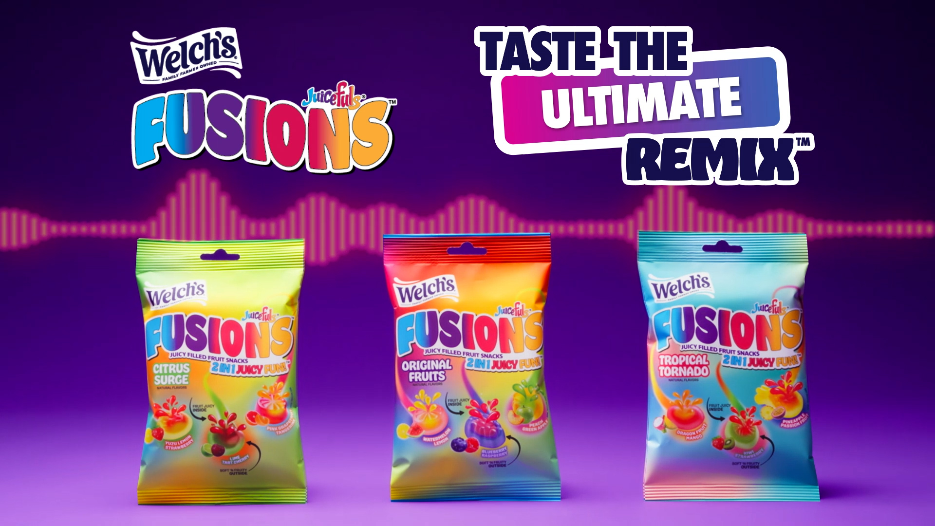 thumbnail video image 2 of Welch's Fusions, Original Fruits, Soft Fruit Snacks, Gluten-Free, .8 oz, 20 Count, 2 of 16