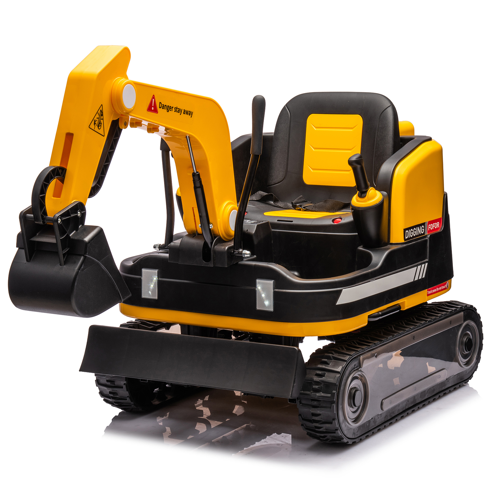 thumbnail video image 2 of 2 IN 1 12V12AH Powered Kids Ride on Excavator Bulldozer 360°Electric Traxcavator 3-Speed w/Music,Toolbox,Remote Control（Blue）, 2 of 22