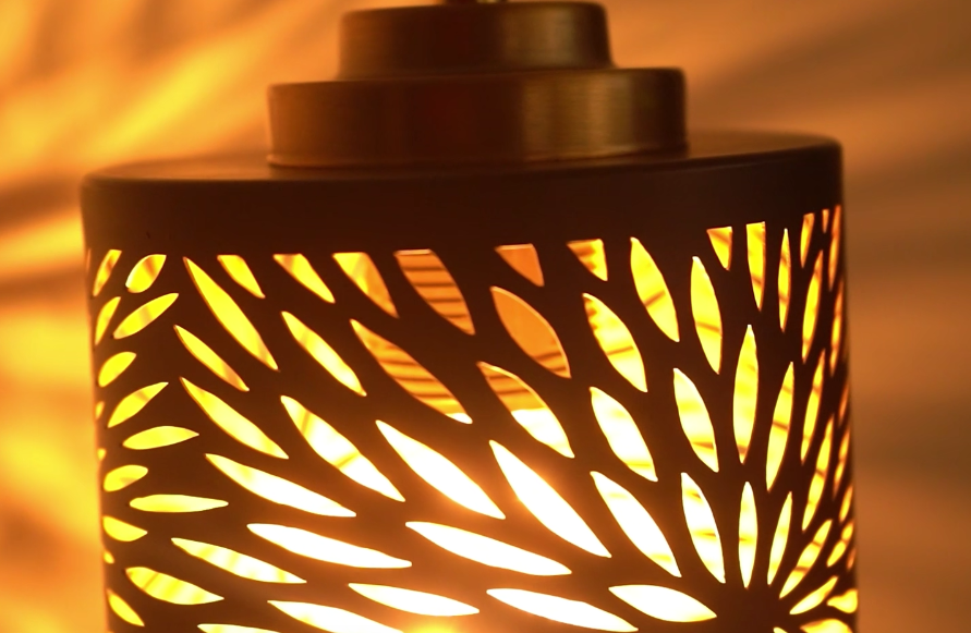 thumbnail video image 2 of Cylinder Lamp Shades Set of 2 Metal Ceiling Lampshades, SWAIFDEE Minimalist Cylinder Hanging Lamp Cover, Pendant Light Shade Replacement Bronze 4.75×5", 2 of 8