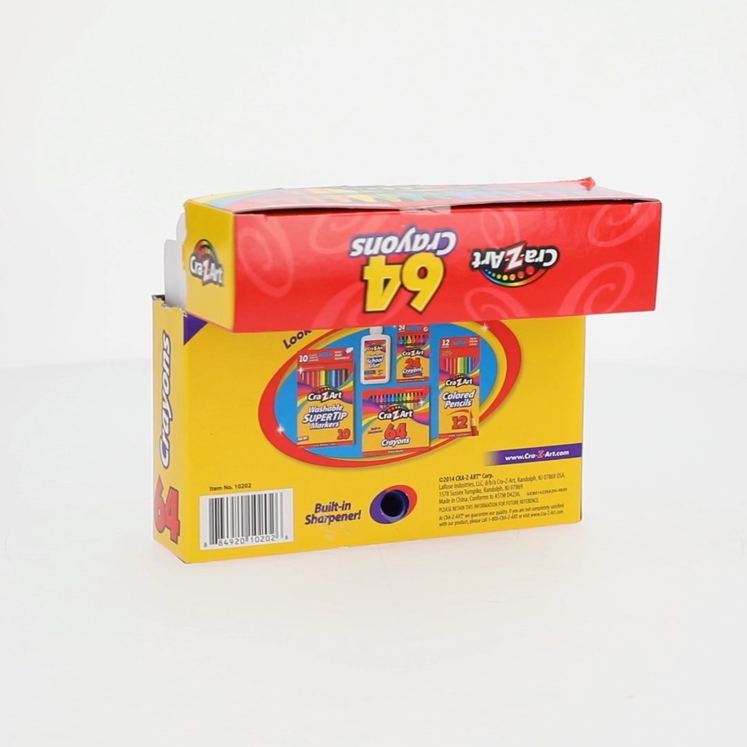Cra-Z-Art Classic Crayons Bulk Pack, 64 Vibrant Colors, Built-in