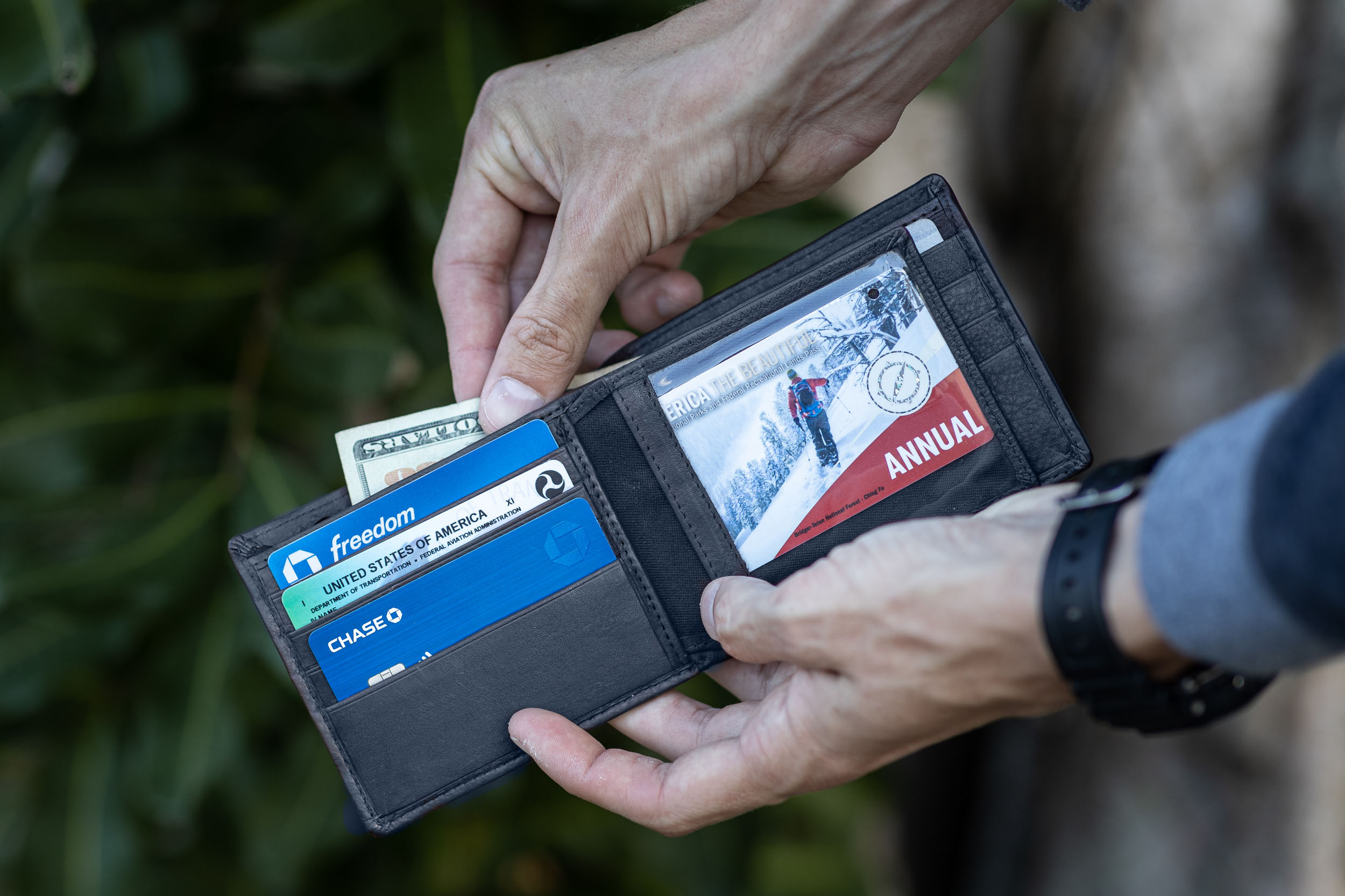 thumbnail video image 2 of Wallet for Men-Genuine Leather RFID Blocking Bifold Wallet With ID Window, 2 of 6