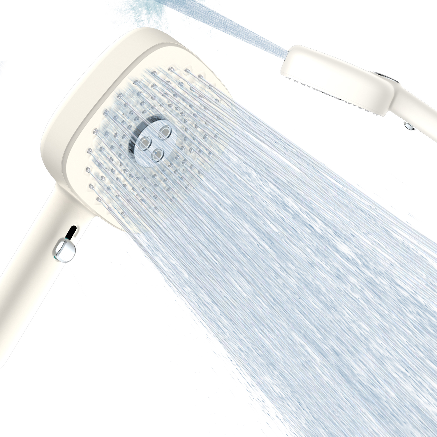 thumbnail video image 2 of FEELSO Shower Head with Handheld, 4 Spray Mode High Pressure Showerhead for Bathroom Tub, White, 2 of 9