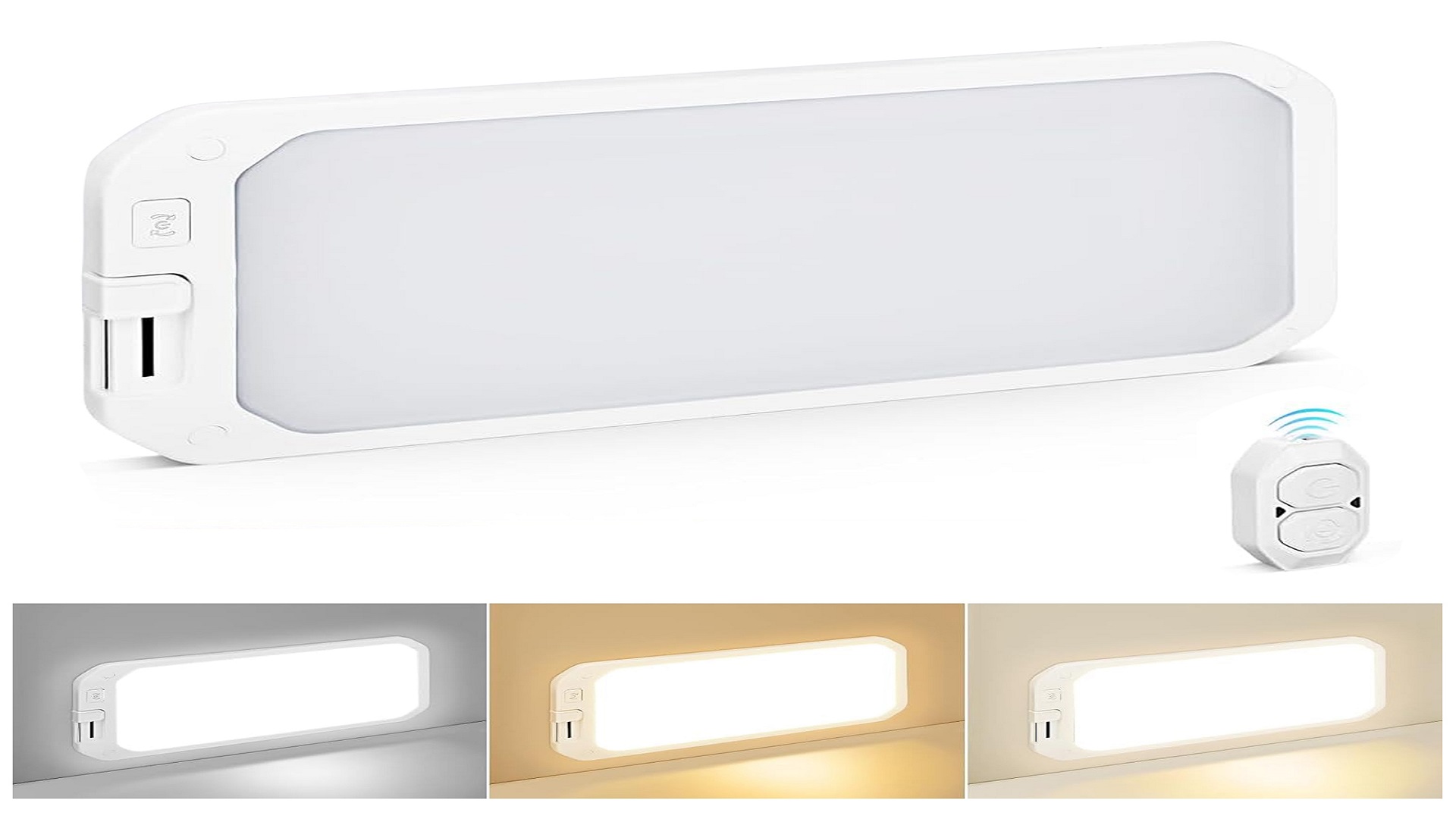thumbnail video image 2 of AUTOXBERT 3 Colors 12V Interior Roof Ceiling Dome Light Remote Switch for Camper RV Caravan, 2 of 10