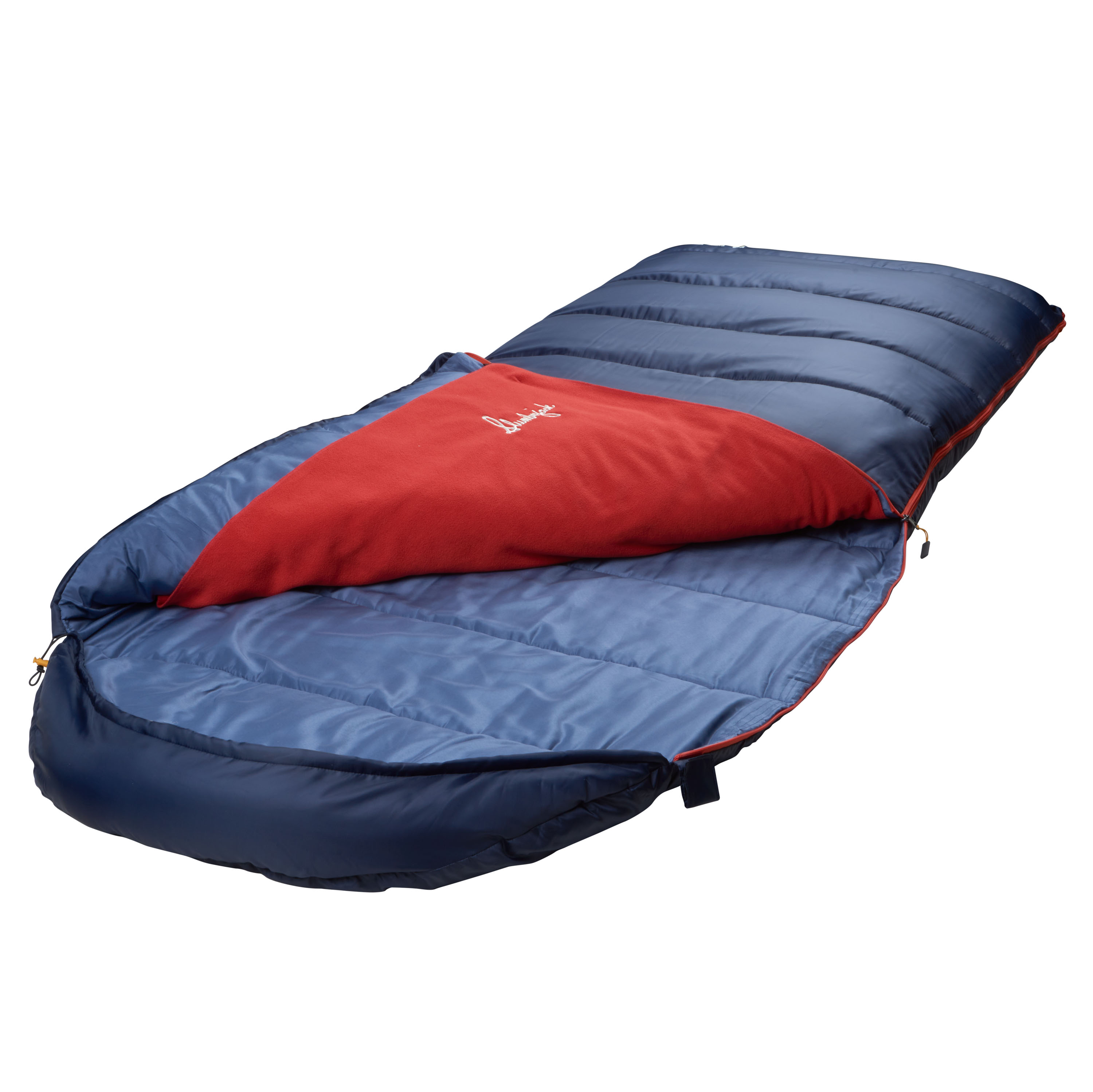 thumbnail video image 2 of (2 pack) Slumberjack Shadow Mountain 30-Degree Hooded Rectangular Sleeping Bag, Blue, 35"x88", 2 of 13