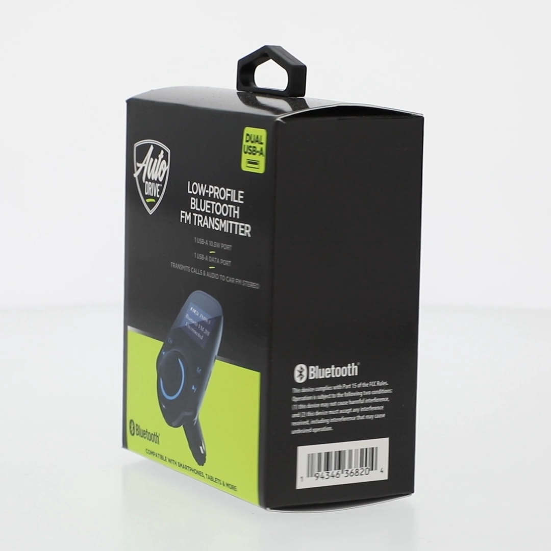 Auto Drive Bluetooth FM Transmitter Low Profile Hands-Free Calls