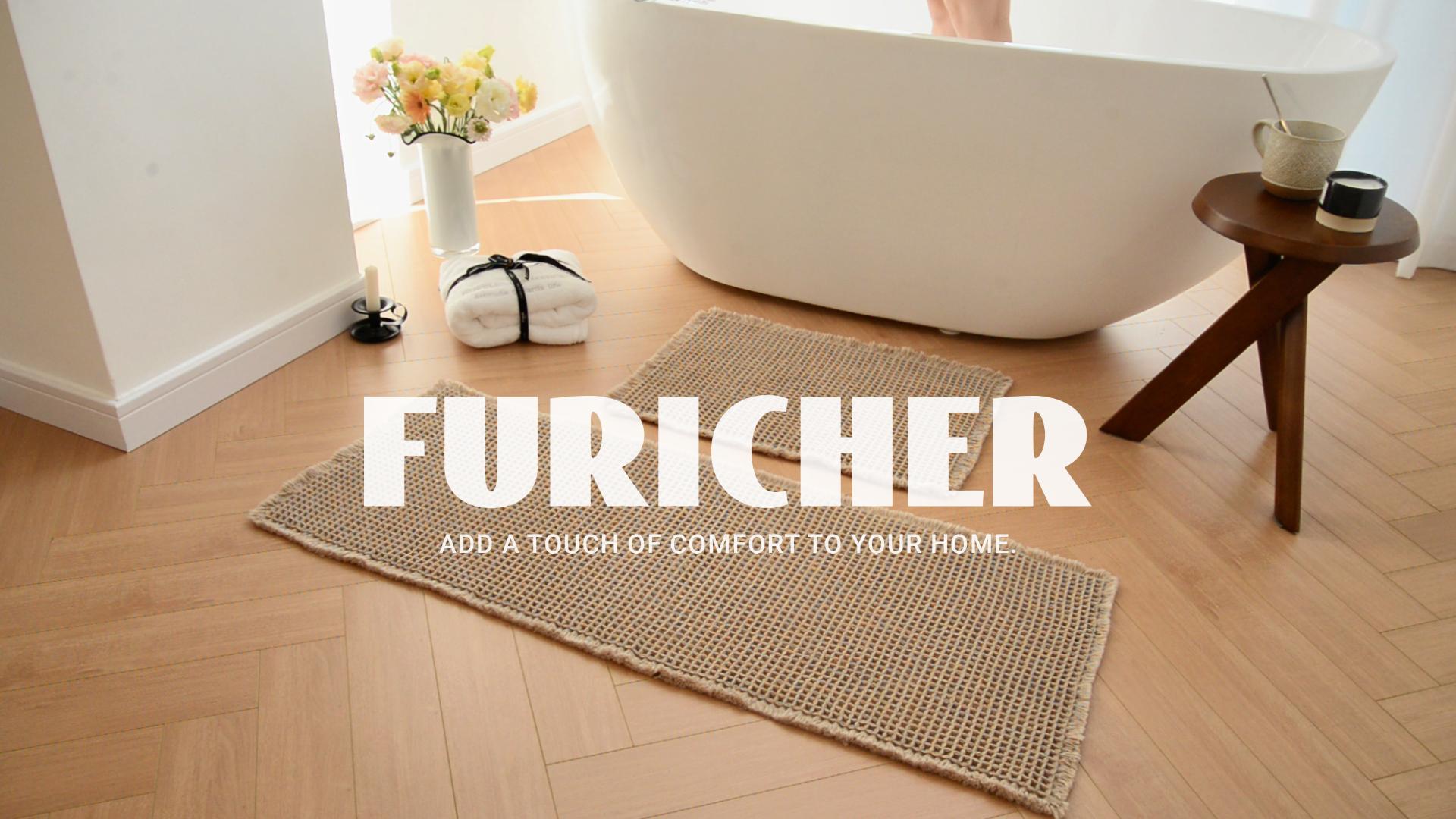 thumbnail video image 2 of Furicher Waffle Bath Mat Set with Non-Slip Backing, 2 Count(20"×47" and 16"×24"), 2 of 11