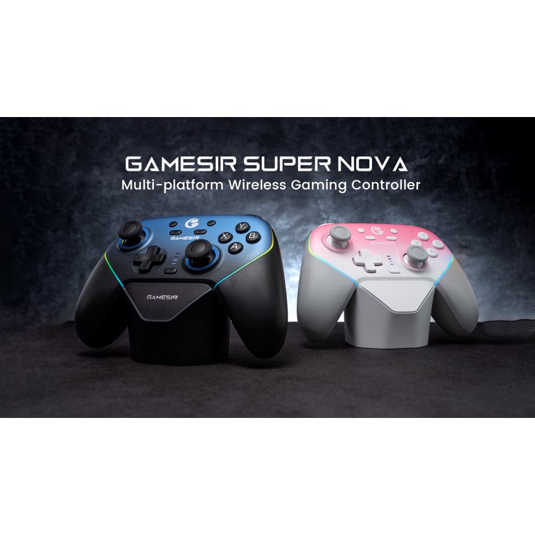GameSir Super Nova Wireless Gaming Controller for PC/Switch2/iOS/Android, Hall Effect Stick & Trigger, Rubberized Grips, RGB Lighting, Swappable ABXY, Detachable Faceplate, 1000mAh with Charging Dock