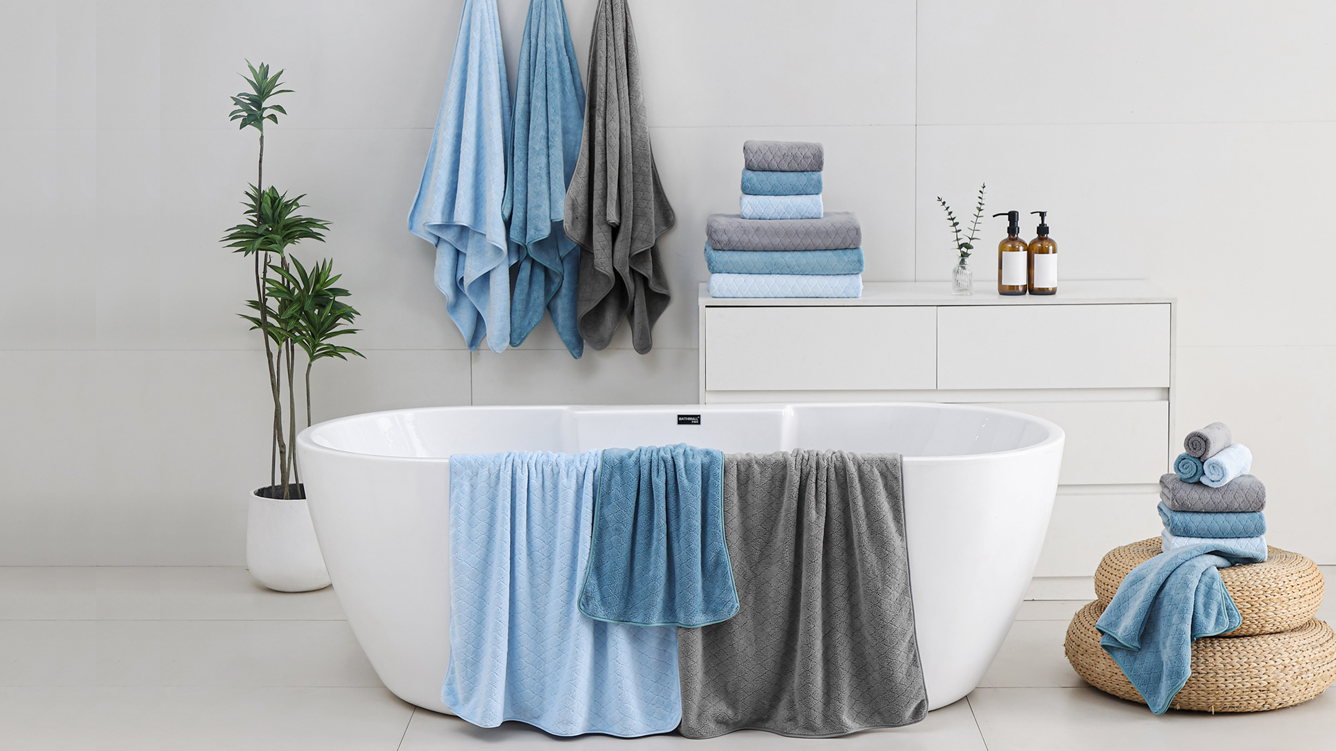 thumbnail video image 2 of Kebury 4 Pack Large Bath Towel, 35x70" Oversize Bath Sheets Towels for Adults, Ultra Soft Towel Quick Dry Highly Absorbent Shower Bathroom Towels Spa Hotel Camp Use (Dark Gray), 2 of 8