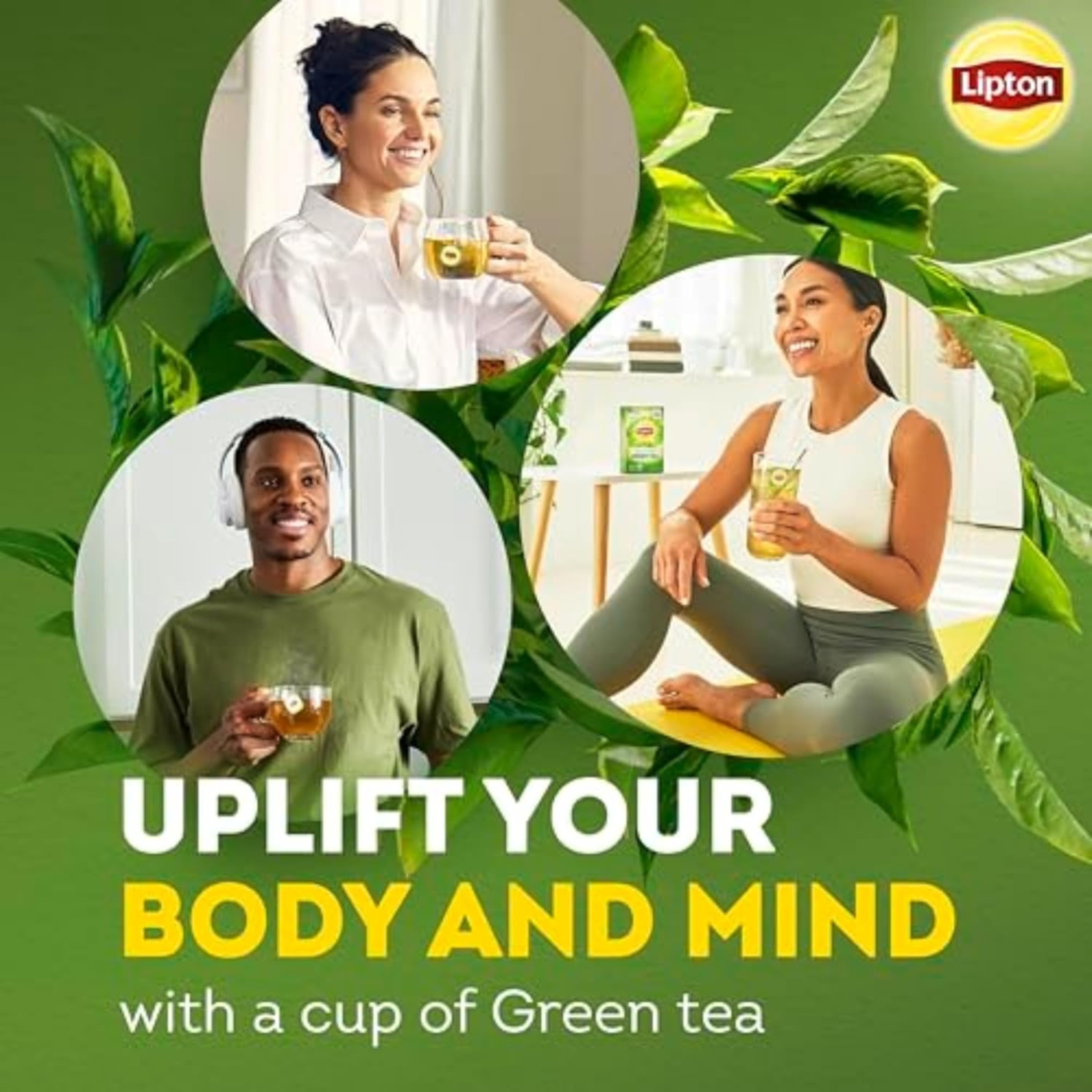 Lipton Best of Three Green Tea Flavors containing Lemon, peach and