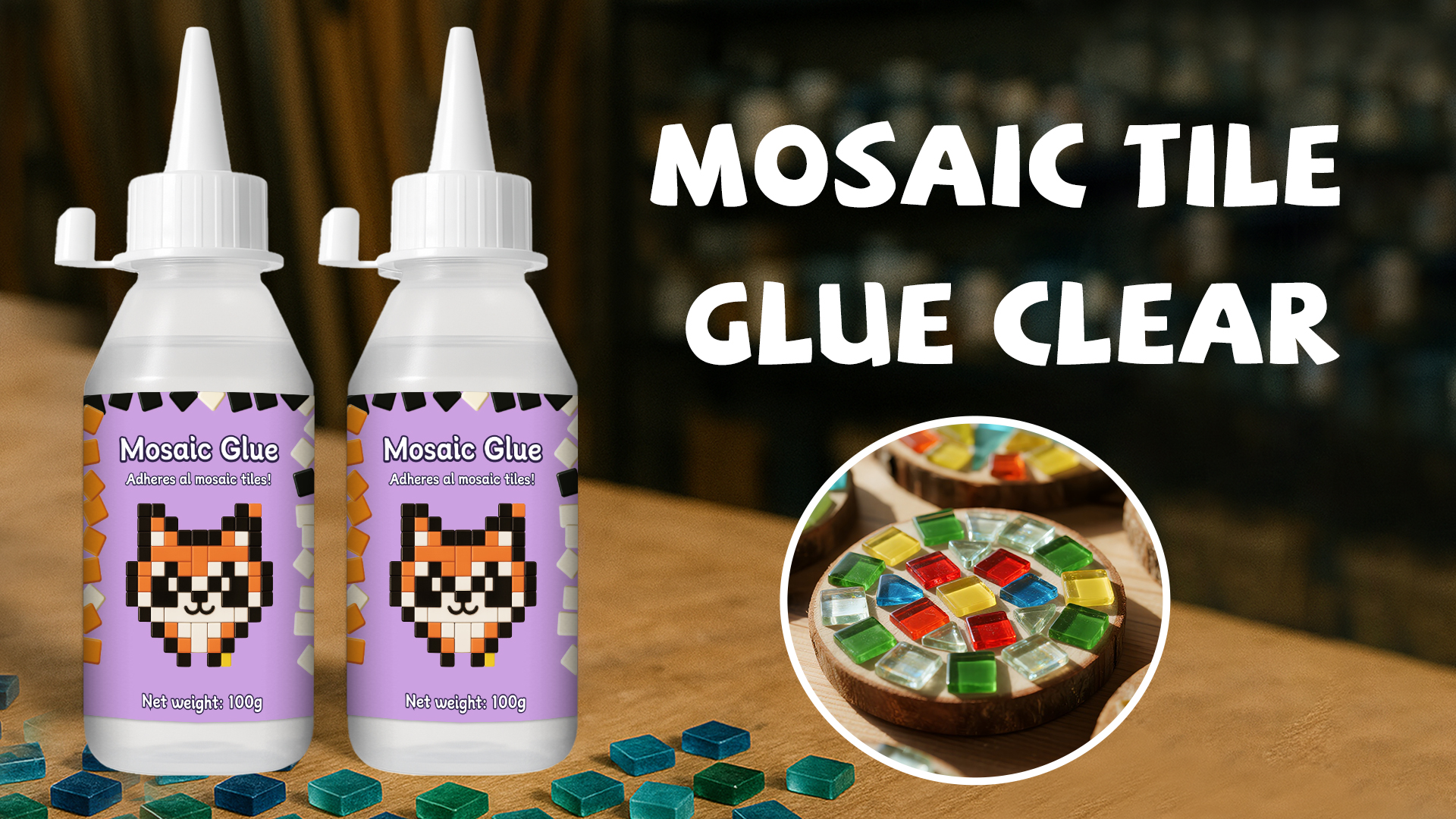 thumbnail video image 2 of 200g Mosaic Tile Glue Clear, Mosaic Adhesive, Strong Bond, Fast Drying, Waterproof, Non-Toxic, Perfect for DIY Tile Art Projects & Craft Enthusiasts, 2 of 8