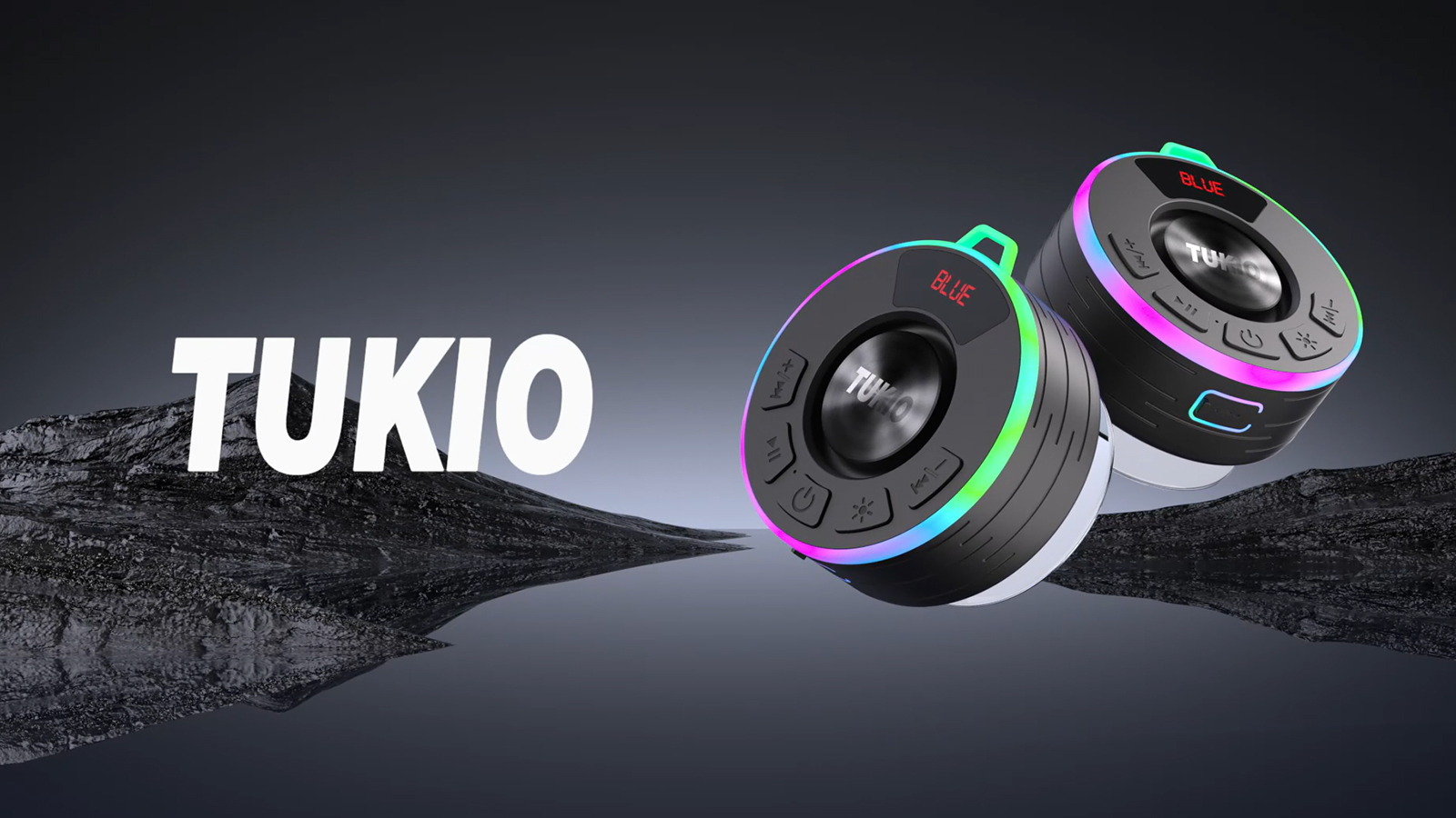 thumbnail video image 3 of Tukio Bluetooth Speaker, IPX7 Waterproof Shower Speaker with Suction Cup, Mini Portable Speaker, 12H Playtime, Bluetooth 5.4, 360° Sound, RGB LED, Hands-Free Calls, Outdoor Pool Beach Gifts, Blue, 3 of 10