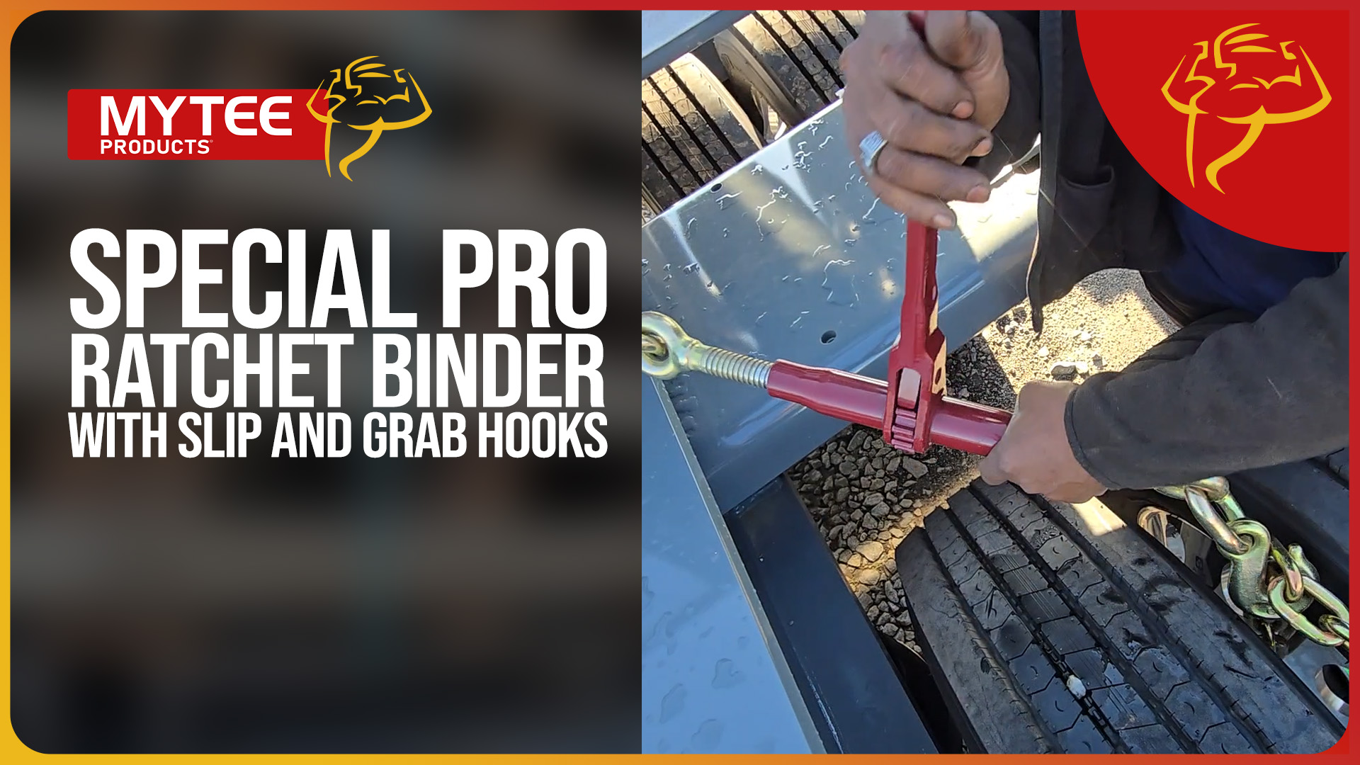 thumbnail video image 2 of Heavy Duty Specialty Pro Ratchet Load Chain Binder w/ Grab Hook & Slip Hook | 1/2" Grab Hook on One Side & 1/2" Slip Hook on Other | 12,000 Lbs Load Limit |, 2 of 17