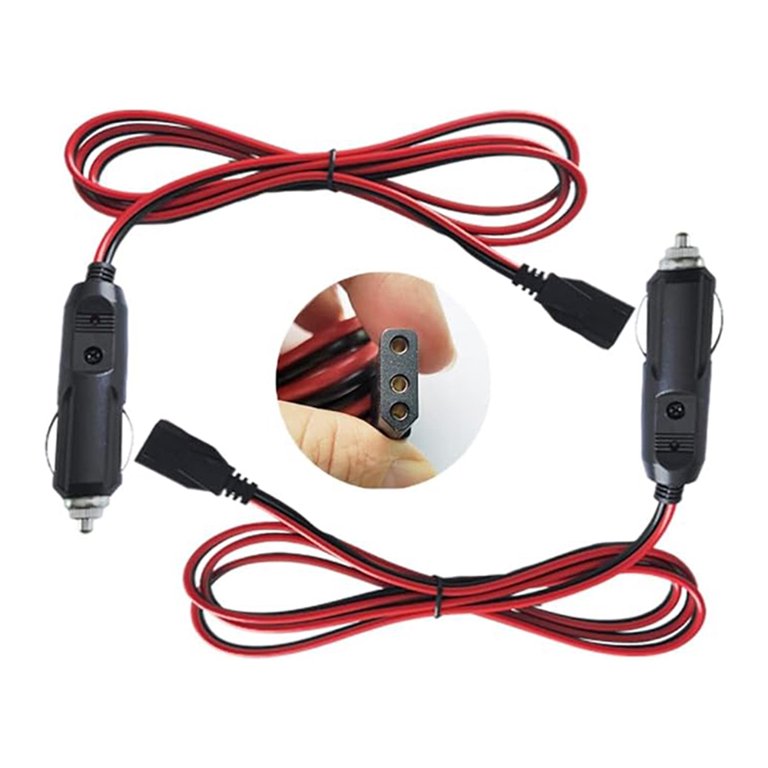 cigarette lighter 3 pin plug CB Power Cord 3 Pin Plug Cable-12V Cigarette Lighter Plug Heavy Duty 16  Gauge with 3 Pin Socket for CB Ham Radios (2 Cigarette Lighter Plug)