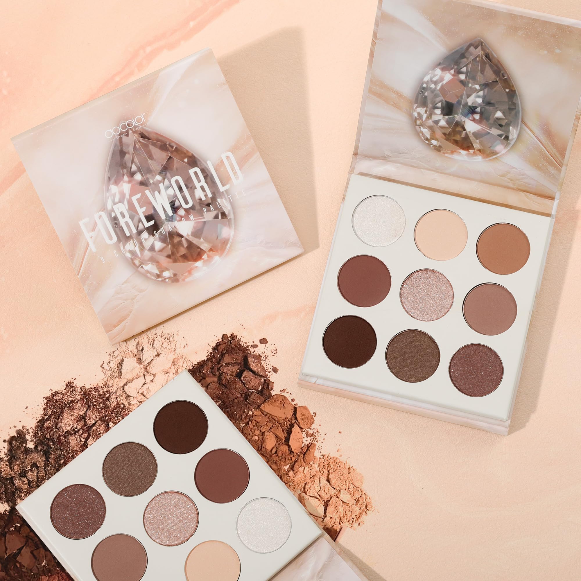 thumbnail video image 2 of DOCOLOR 9-Color Gemstone Nude Eyeshadow Palette – Feather-Light 0.18lb Design for Day-to-Night Glam, 2 of 11