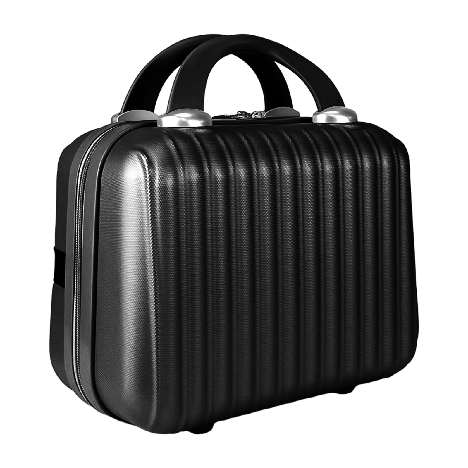 JUMIX Hard Shell Vanity Cases for Women Portable Water Proof Cosmetic  Travel Case, Toiletry Case with Zipper Cosmetic Bag, Hand Luggage Cosmetic  case with Clip-on Function (Black-White) : : Beauty