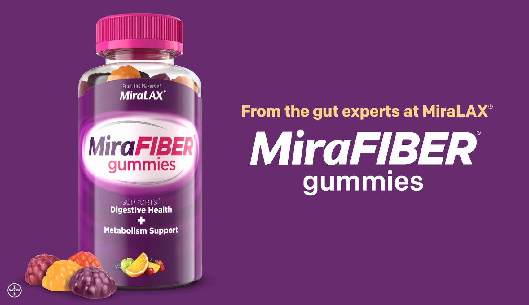thumbnail video image 3 of MiraFIBER Fiber Gummies, Prebiotic Fiber and Metabolism Support, 8g, 72 Count, 3 of 12