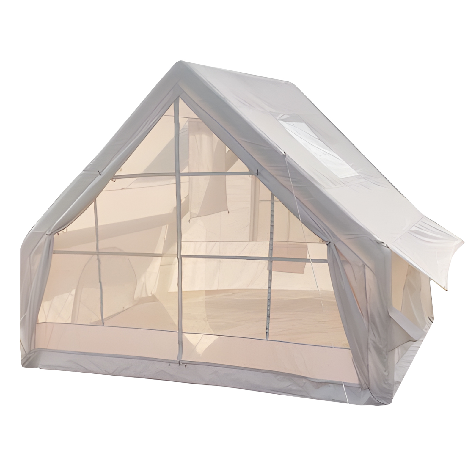 thumbnail video image 2 of Inflatable Tent for Camping,1-6 Person Blow-up Air Tent,Easy Setup Waterproof Windproof Cabin Tent,4 Seasons Family Glamping Tent House, 2 of 9