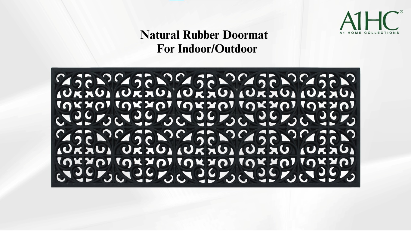 thumbnail video image 2 of A1HC Large Rubber Doormat 18" x48" – Heavy Duty Door Mat for Indoor/Outdoor Use, Scrapes Dirt & Grime, Ideal for Entryway, Patio & High Traffic Areas, 2 of 7