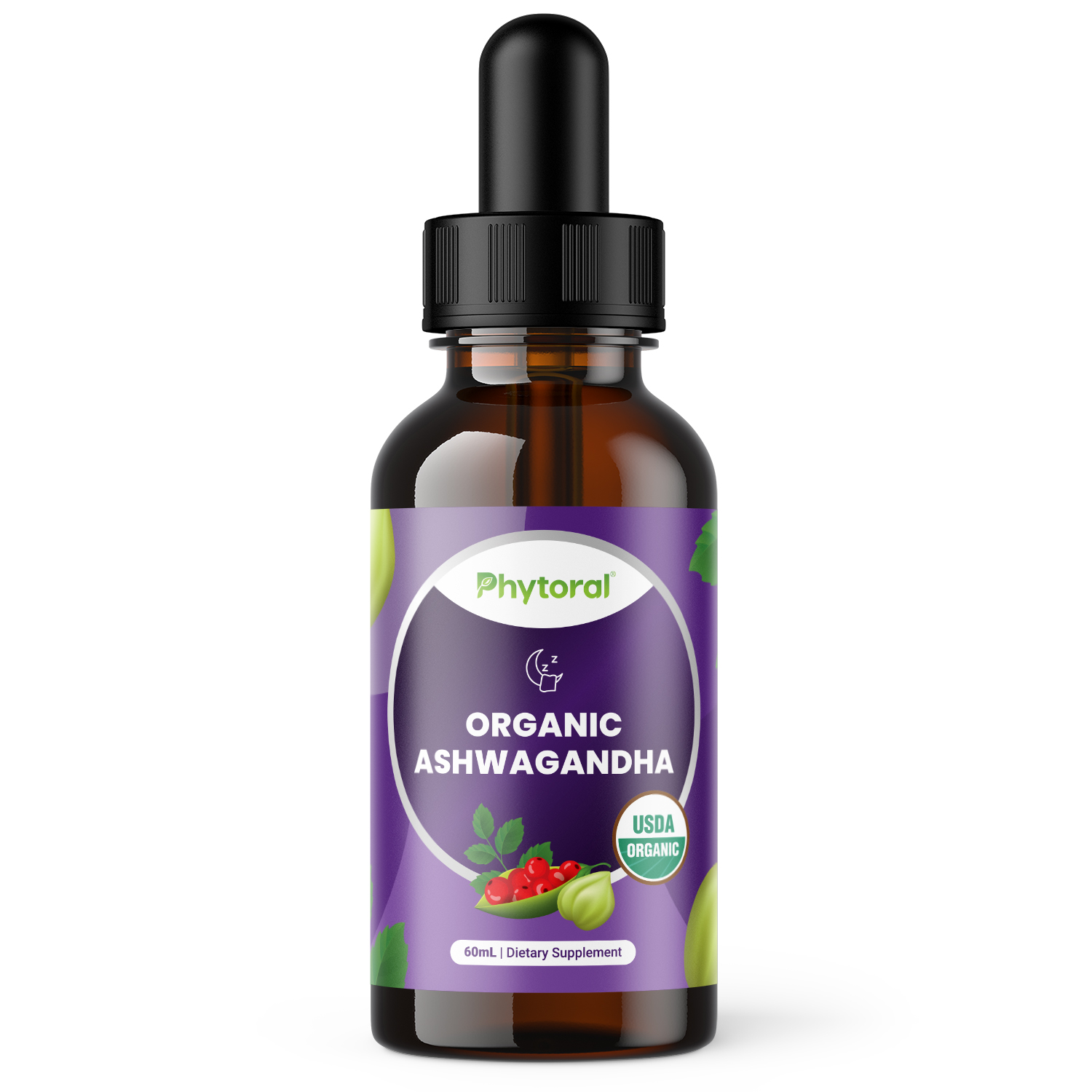 thumbnail video image 2 of Phytoral Organic Ashwagandha Liquid Drops for Adults - Potent Liquid Ashwagandha Root Extract for Energy and Mood Support - Tincture Vegan Non-GMO Gluten & Alcohol-Free (120 Servings), 2 of 9