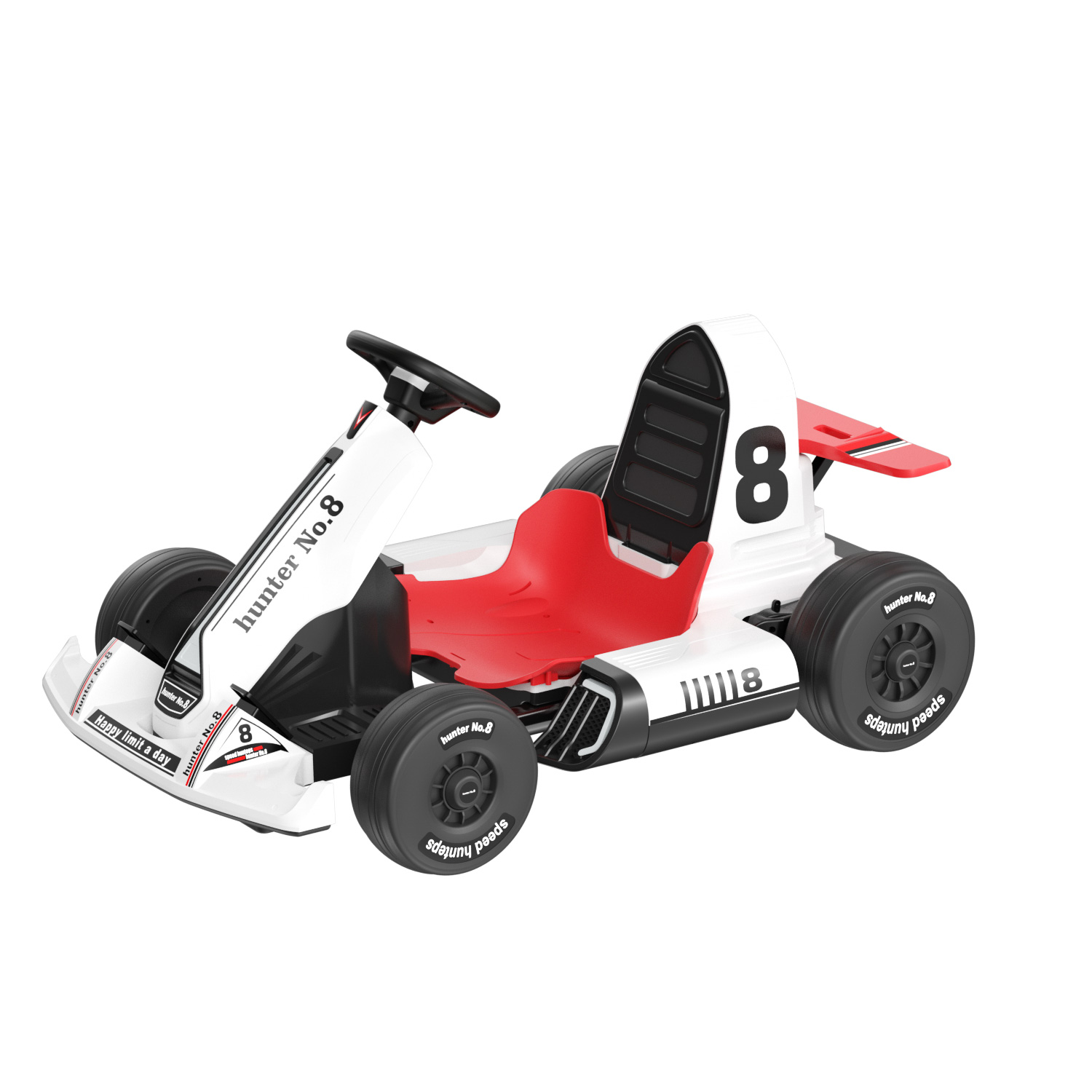 XJD Electric Go Kart Ride on for Kids 12V Battery Powered Pedal Toy  Electric Vehicle Car Racing Drift Car Gift for Boys Girls with Bluetooth/FM  and Remote Control, White 