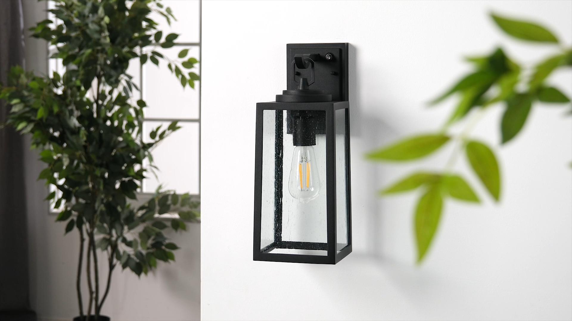 thumbnail video image 2 of Outdoor Light Fixture, White Modern Outdoor Wall Lights Exterior with Tempered Seed Glass, Aluminum Waterproof Exterior Lighting Fixtures for House, Balcony, Garage, Garden, Yard, 2 of 11
