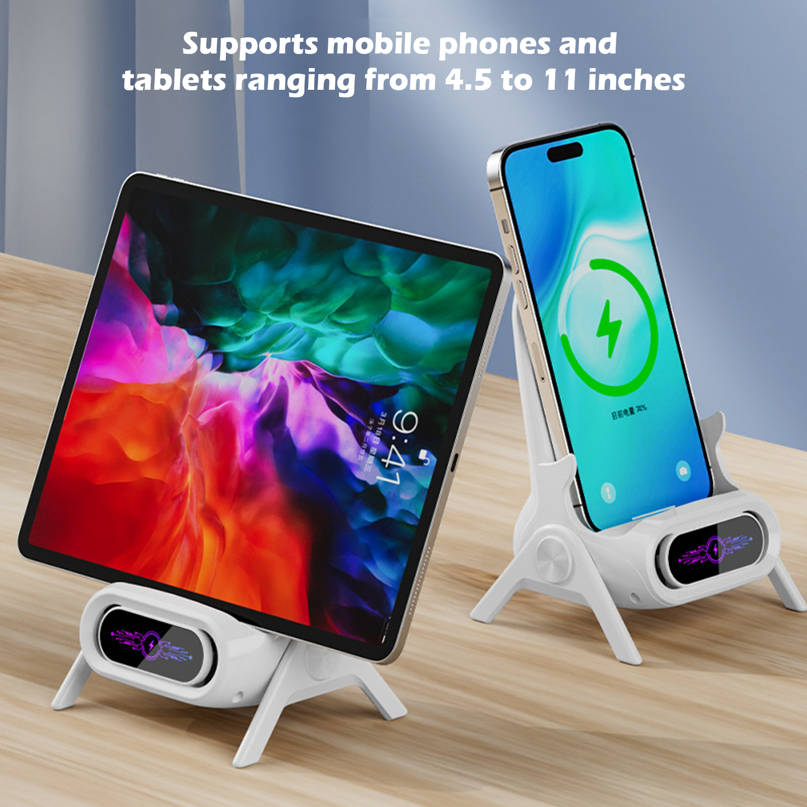 thumbnail video image 2 of SINGOMON Wireless Charger, 15W Fast Charging, Lazy Phone Stand, Compatible with iPhone 16/15/14/13 Pro XS/8 Plus, Samsung Galaxy S25/S24/S23/Note 20, Etc., 2 of 10