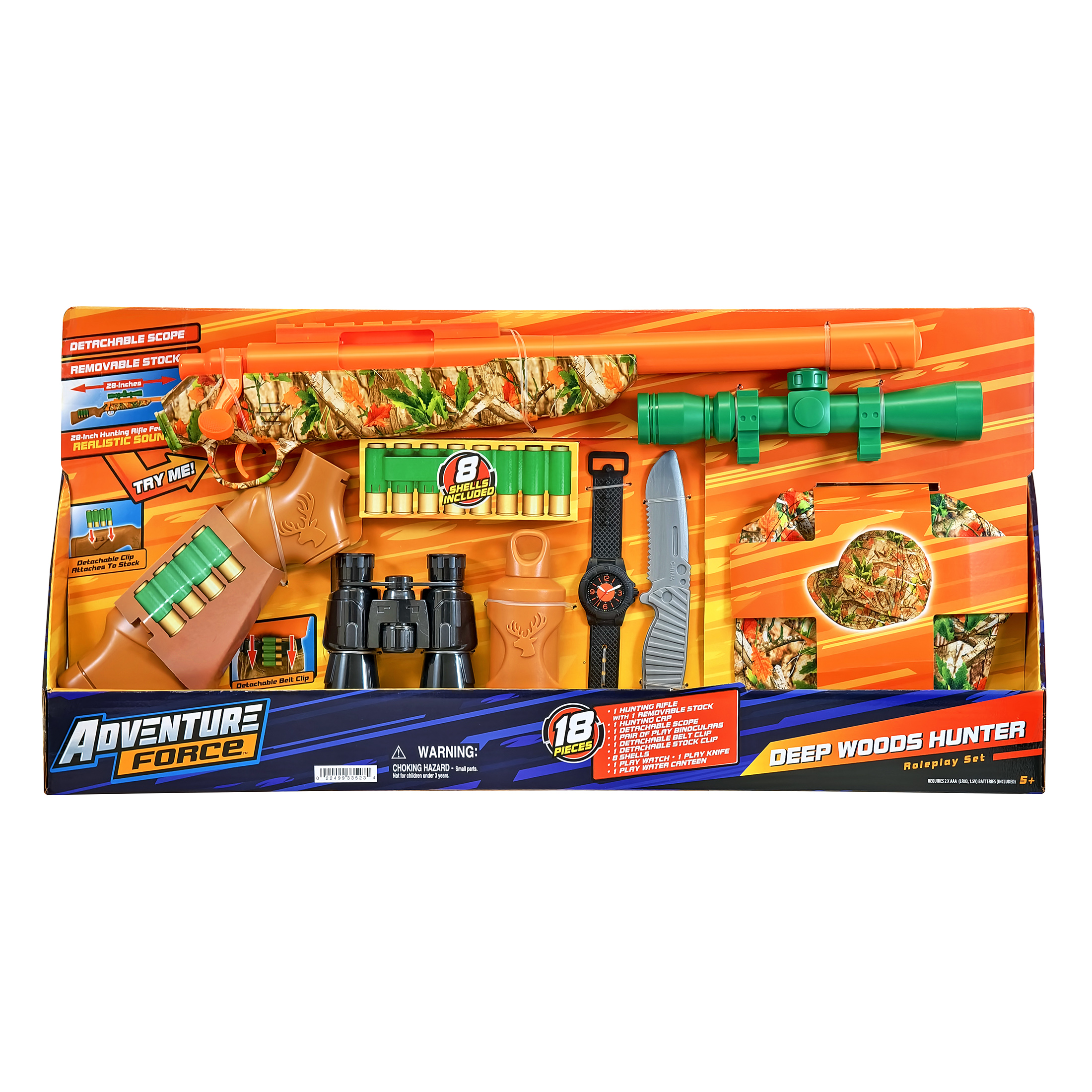 thumbnail video image 3 of Adventure Force Deep Woods Hunter, Hunting Rifle 18 Piece Set, Fun for Outdoor & Indoor Blaster, 5+., 3 of 14