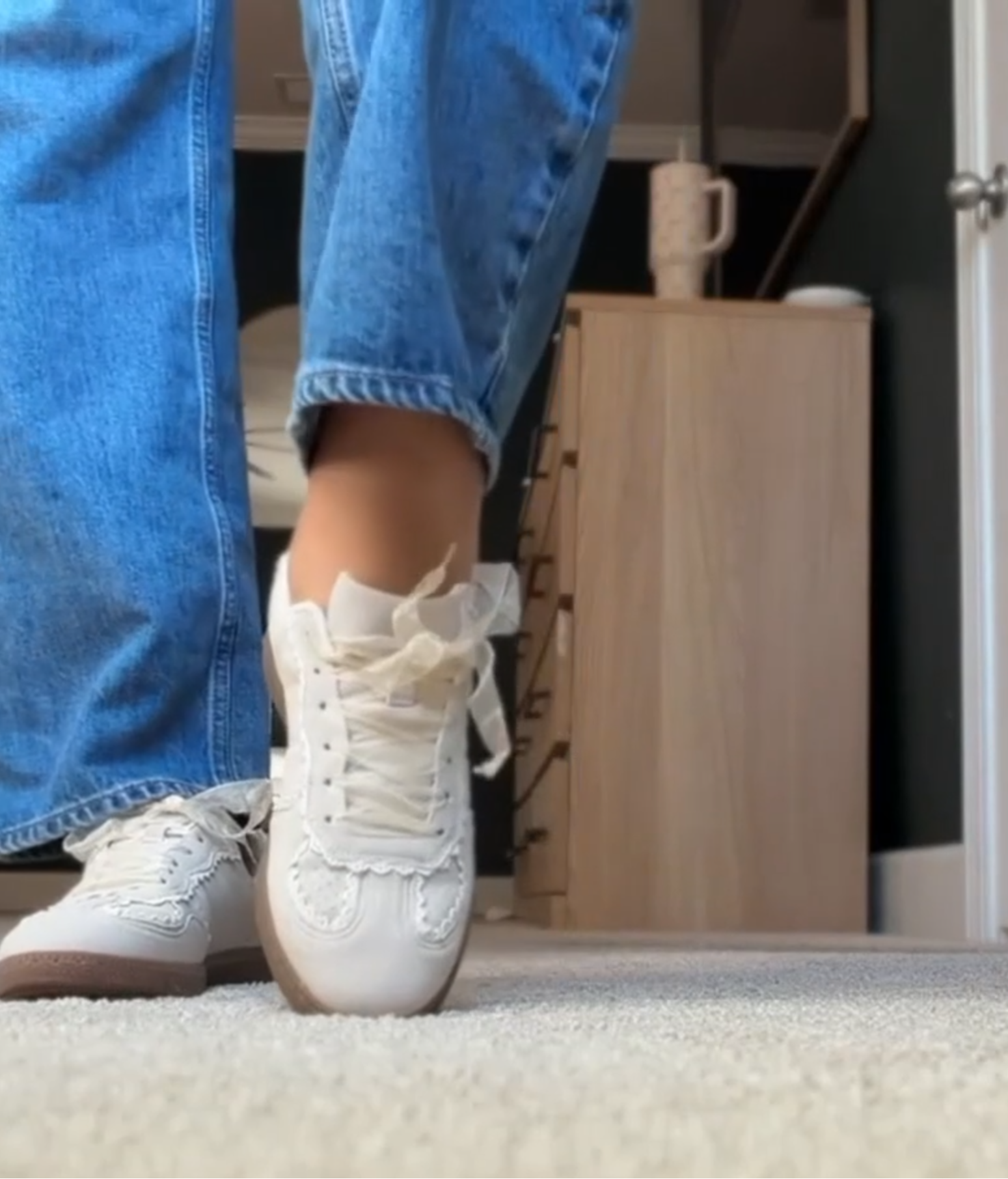 thumbnail video image 2 of Cushionaire Belinda Women’s Lace Detail Casual Sneakers – Elegant Ribbon Lace-Up Summer Shoes for Women with Memory Foam, 2 of 29