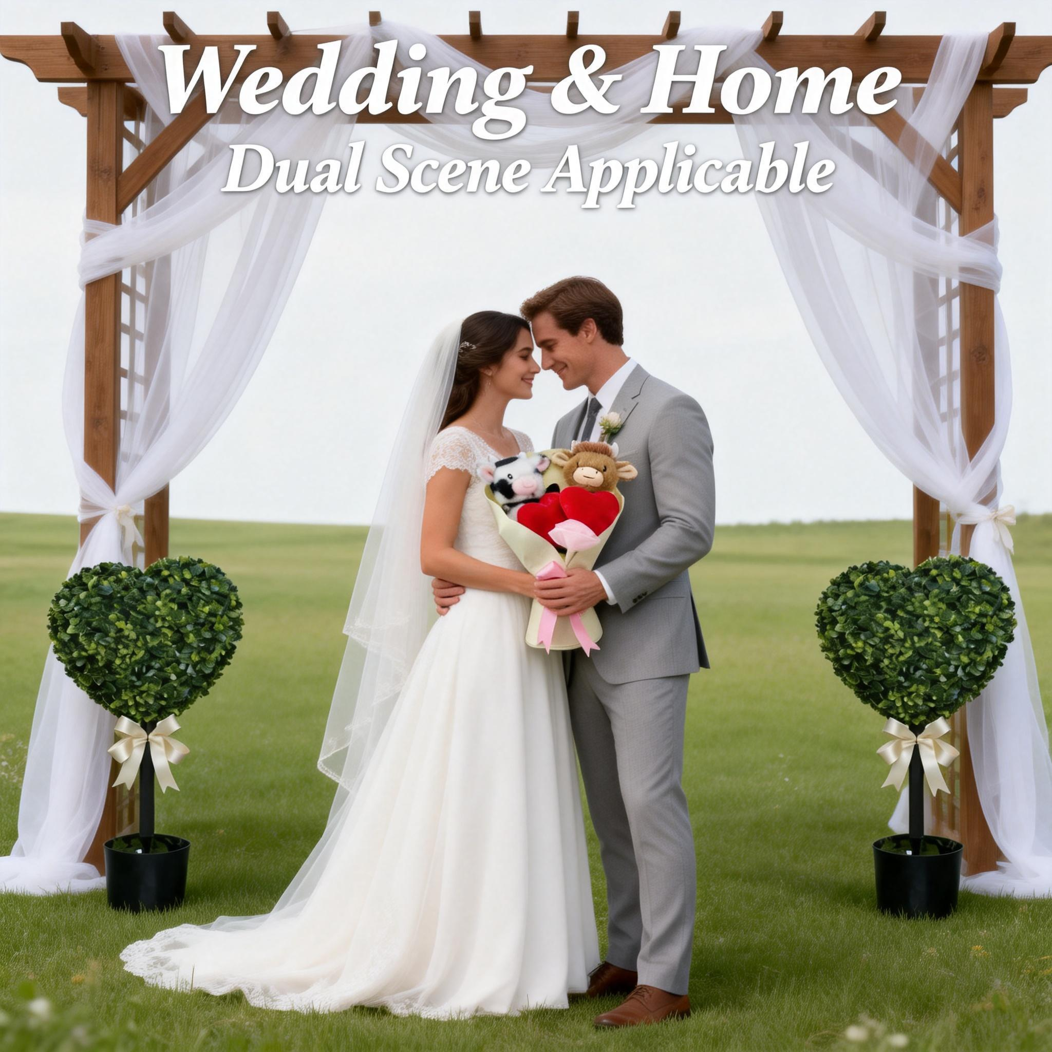 thumbnail video image 2 of Valentine's Day 29.5" Artificial Boxwood Heart-Shaped Topiary Tree,No Watering, Reusable Faux Plant Love Topiary Ball for Indoor & Outdoor, Valentine's Day Party Decor Accent, 2 of 7