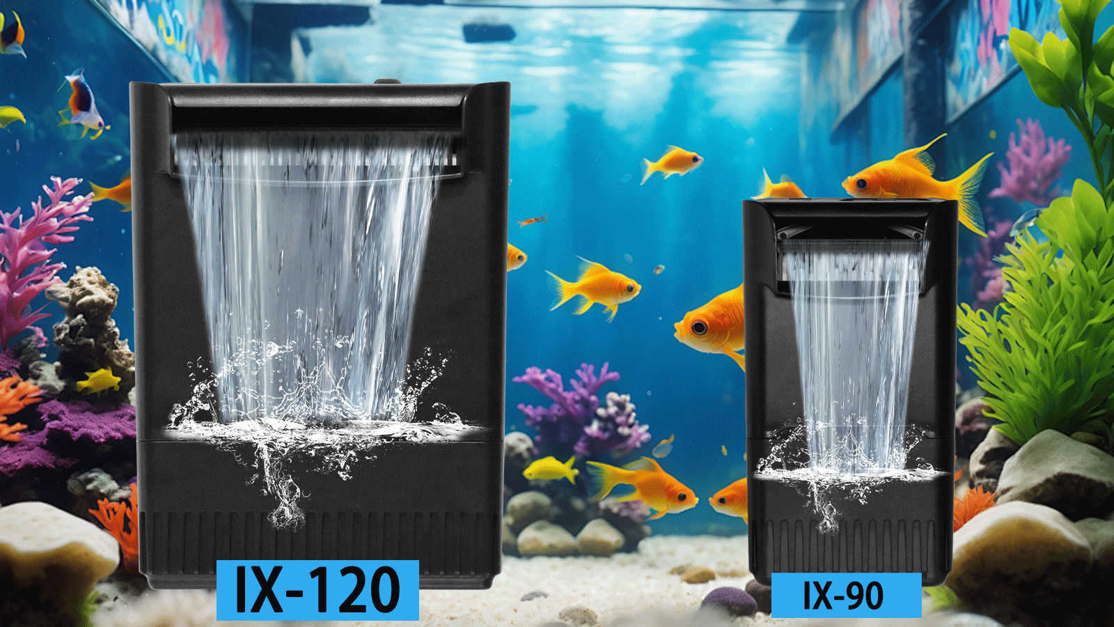 thumbnail video image 2 of 222GPH 10W Turtle Tank Filter Aquarium Filter Power Adjustable 10-40 Gal. Small Internal Filter 3-Stage Waterfall Bio-Filtration Quiet Low Water Level for Freshwater Saltwater Fish Tank Easy to Clean, 2 of 8