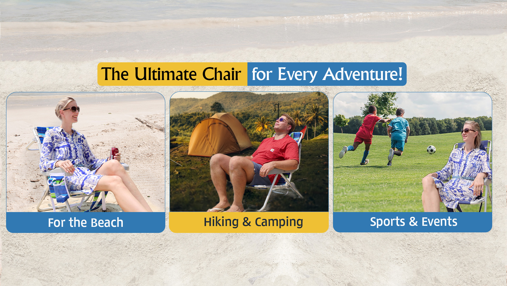 thumbnail video image 2 of Ultimate Heavy Duty Aluminum Folding Backpack Beach Chair for Adults | Lay Flat, 5 Reclining Positions | Removable Insulated Cooler Pouch | 300 lbs Weight Capacity, 2 of 9