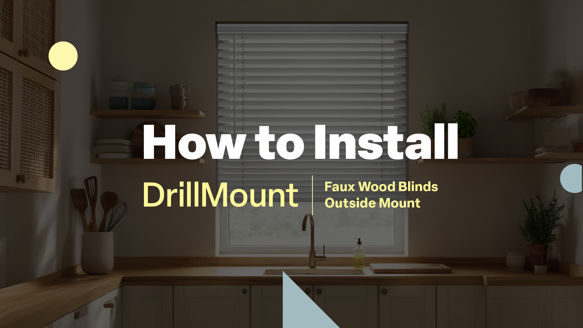 thumbnail video image 2 of REGAL estate Cordless 2" Faux Wood Blinds, 33.5"W x 60"H, Chestnut, 2 of 9