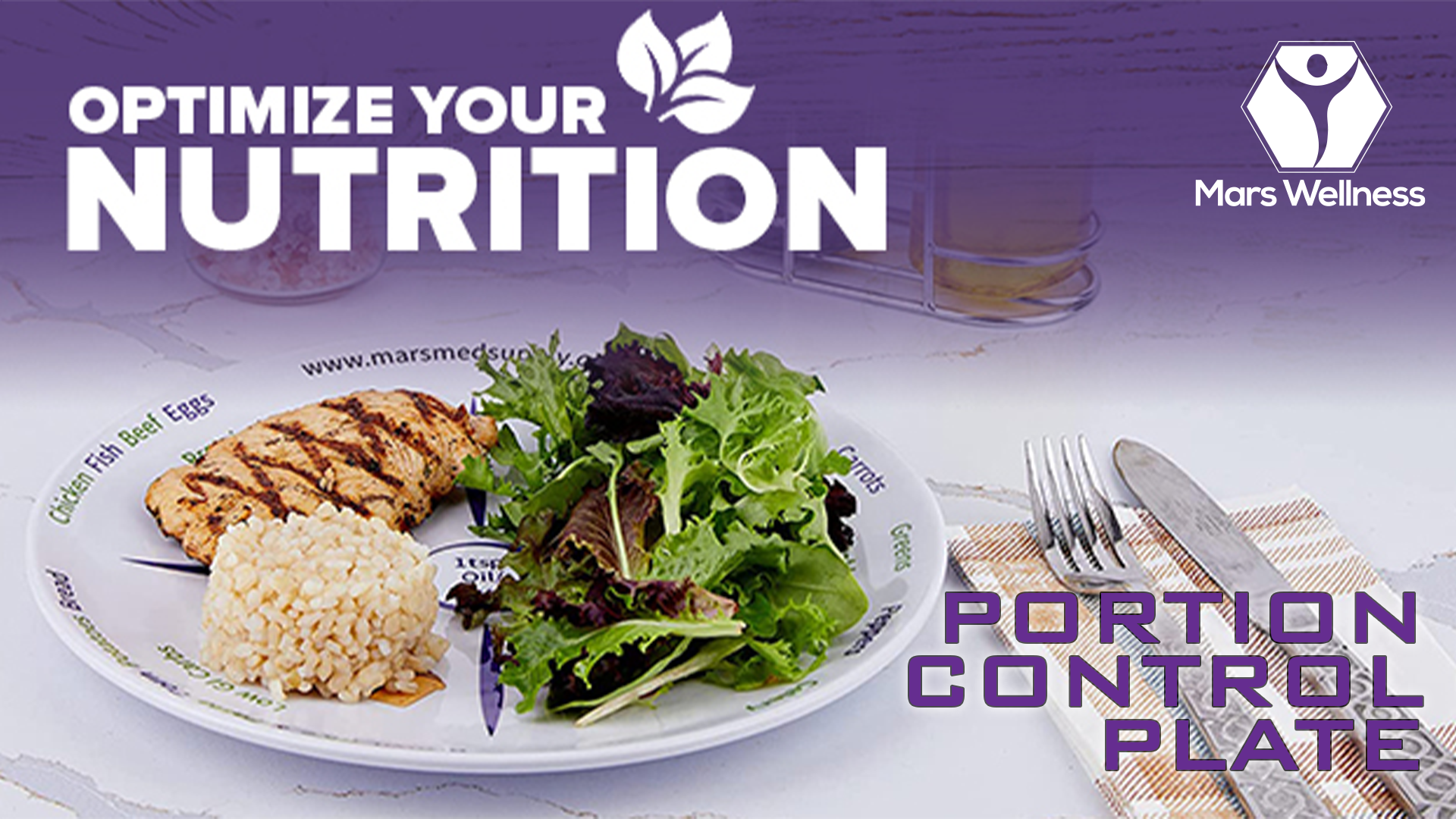 thumbnail video image 2 of MARS WELLNESS 2 Pack 10" Portion Control Plate MyPlate Proven Method for Balanced Meal Building, Portion Control and Weight Loss Dinner Plates, 2 of 8