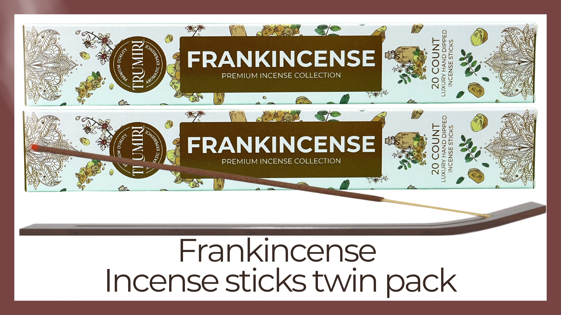 thumbnail video image 2 of Trumiri Incense Sticks - Total 40 Frankincense Scented Insence-Sticks - Dual Pack of 20 Insenses - Insents - Incents - Inscense - Incence - Incienso - All Natural Incense Sticks, 2 of 10