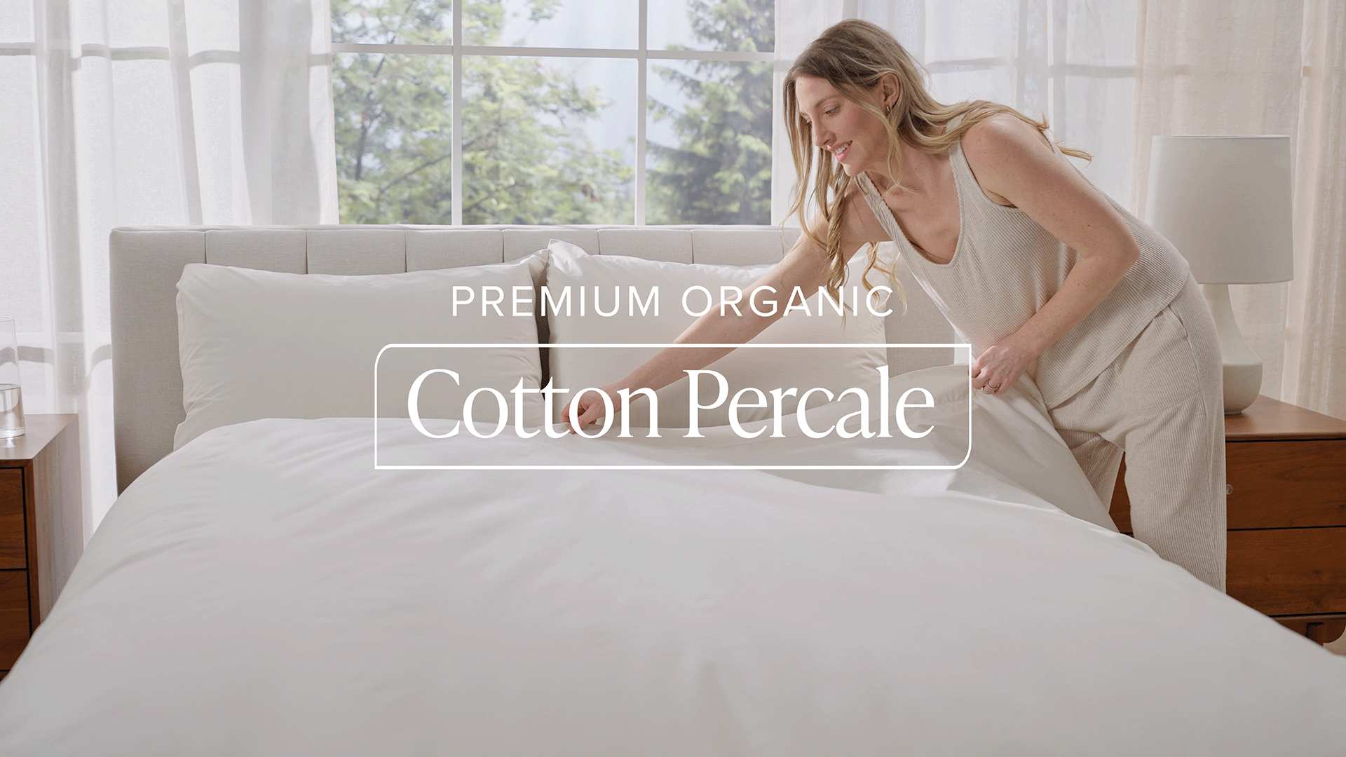 thumbnail video image 2 of Bare Home Organic Cotton Duvet Cover Set, 260 Thread Count, Percale Weave, Full/Queen, Dusty Purple, 2 of 10