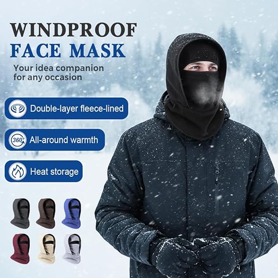 thumbnail video image 2 of Outdoor Winter Integrated Warm Hat, 3 in 1 Beanie Hat, 360° Seamless Warmth Locking Cycling Mask Integrated, 2 of 9