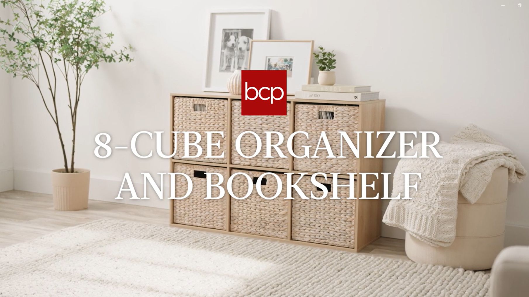 thumbnail video image 2 of Best Choice Products 8-Cube Bookshelf, 13.5in Display Storage System, Organizer w/ Removable Back Panels - Sage, 2 of 9