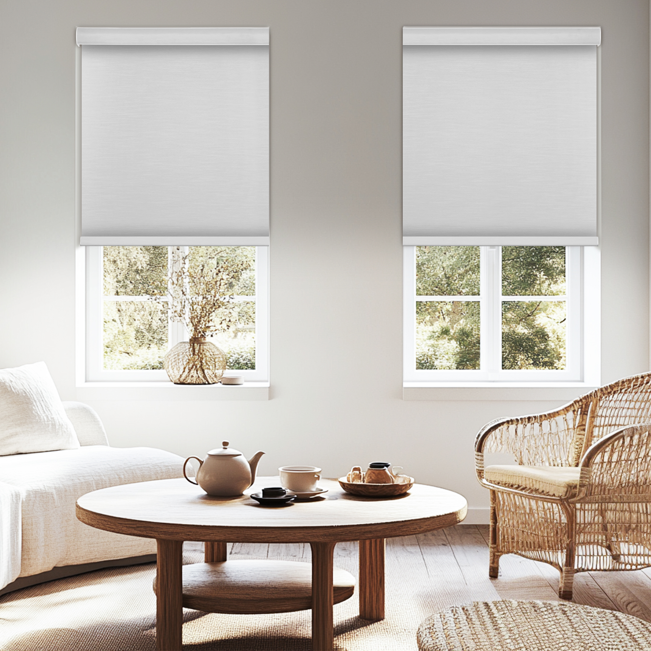 thumbnail video image 2 of Blackout Roller Shades for Windows,Cordless,Roller Blinds for Windows,Thermal Insulated Fabric Window Blinds for Home,Office,Bedroom,Door, Pure White, 31"W x 72"H, 2 of 11