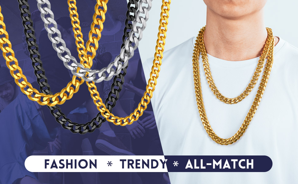 thumbnail video image 2 of Bandmax 3MM Curb Cuban Chain for Men Women Teenager 316L Stainless Steel Miami Link Necklace for Gift, 2 of 10