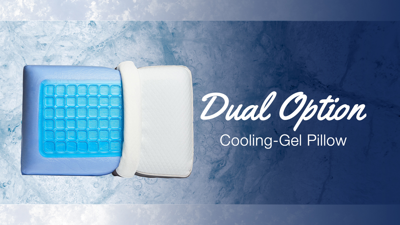 thumbnail video image 2 of Perfect Cloud Dual Option Cooling Memory Foam Pillow Breathable Gel Pods 5.5” Medium-Loft, Standard, 2 of 15