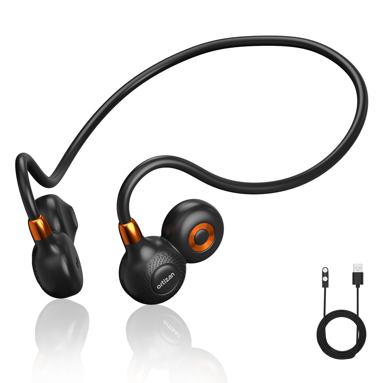 thumbnail video image 2 of Open Ear Headphones, Bluetooth 5.3 Wireless Sport Earbuds, IPX6 Waterproof 19g Lightweight Running Headphones, 2 of 8