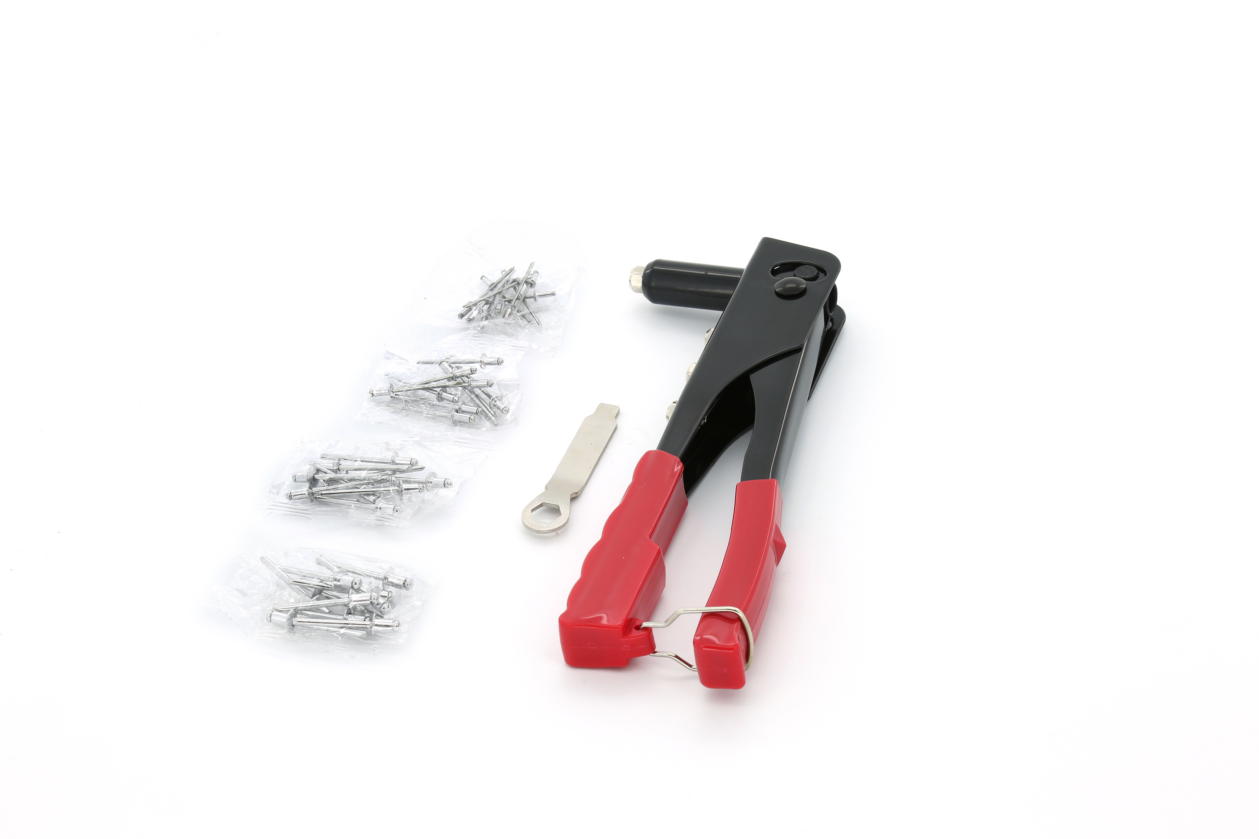 Hyper Tough 9.5 inch Rivet Tool with 40 Assorted Rivets TN12556J, Black and  Red