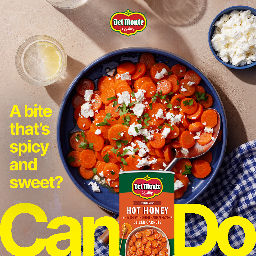 thumbnail video image 2 of Del Monte Hot Honey Flavored Sliced Carrots, Canned Vegetables, 14.5 oz. Can, 2 of 7