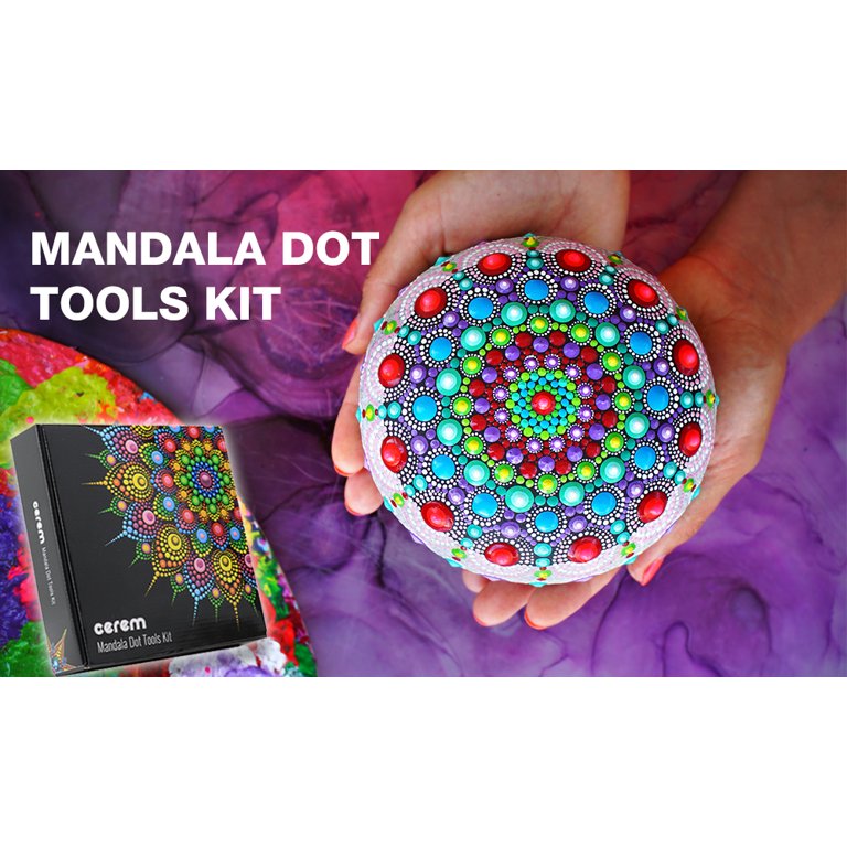 Cerem Mandala Dotting Tools Kit, Acrylic Paints, Reusable Stencils