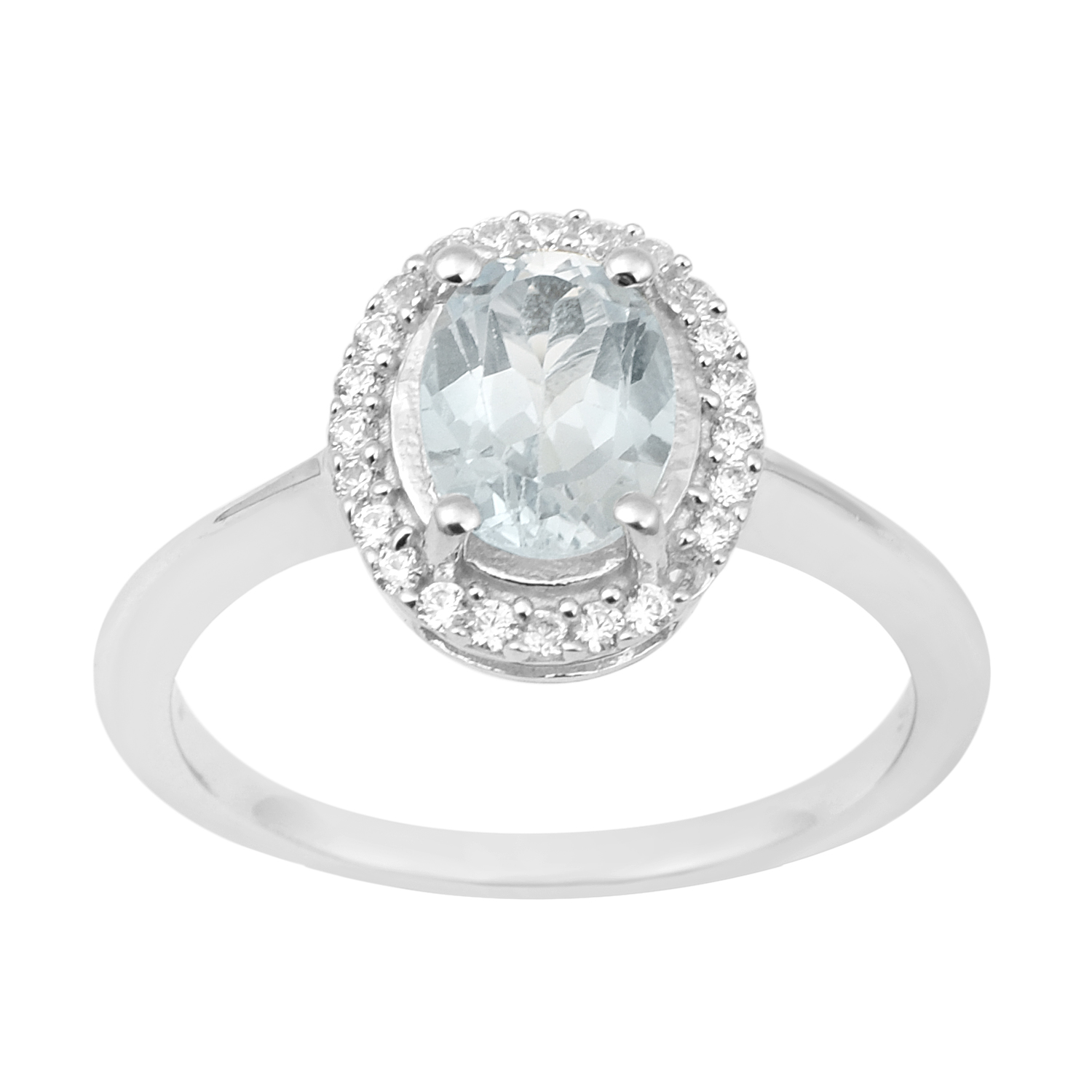 thumbnail video image 2 of 1.75 Ctw Oval Shape Aquamarine 925 Sterling Silver Solitaire Accents Women Anniversary Ring, 2 of 7
