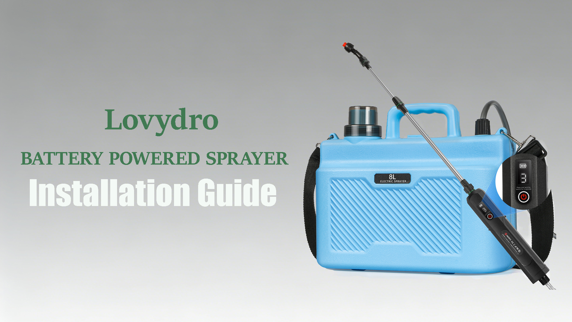 thumbnail video image 2 of Battery Powered Sprayer 2 Gallon, Powerful Electric Garden Sprayer, Rechargeable Weed Yard Lawn Sprayers with 4 Mist Nozzles, Retractable Wand, Adjustable Shoulder Strap, 2 of 8