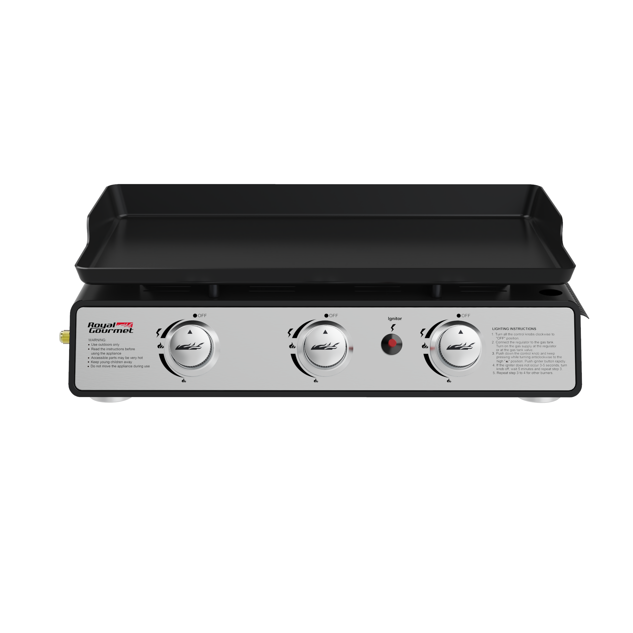 Royal Gourmet Pd1300 Portable 3-Burner Propane GAS Grill Griddle