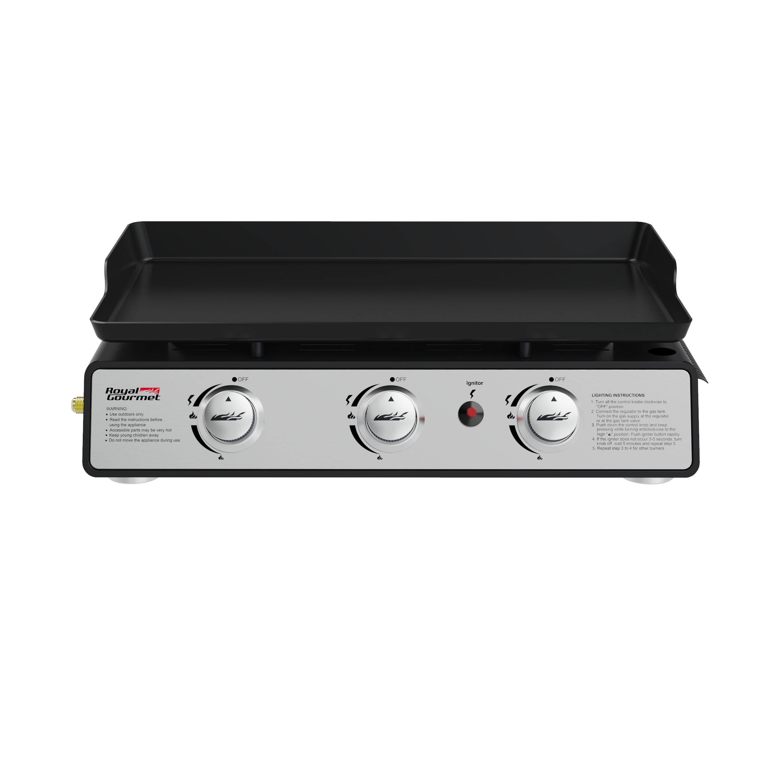 Royal Gourmet Portable 3-Burner Gas Griddle